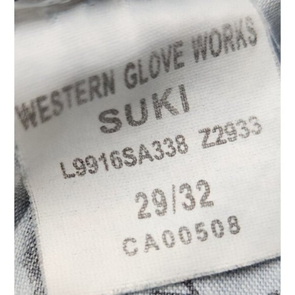 Silver Jeans Women's 29x28 90s Suki Flare Leg Blue Denim Stretch Low Rise Hemmed - Picture 12 of 13